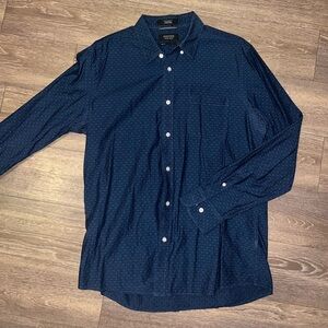 Nordstrom trim fit blue button down dress shirt L